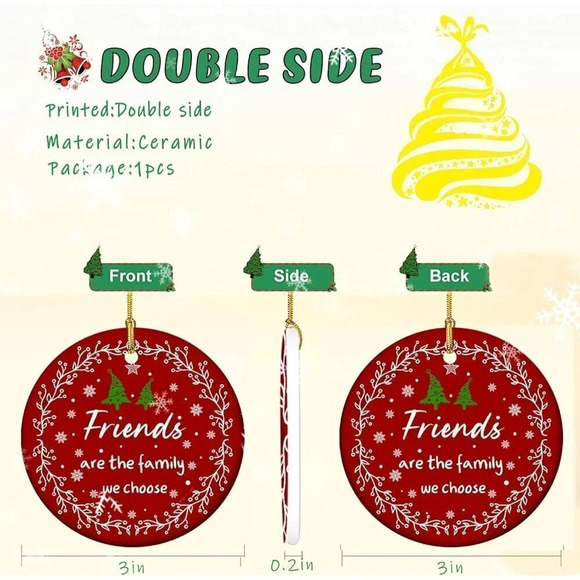 3" Xmas Retro Christmas Xmas Tree  Ornaments for Womens - Picture 2 of 7